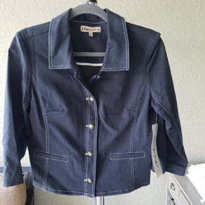 ITW by Claude Brown Buttoned Jacket Blue Sz 8